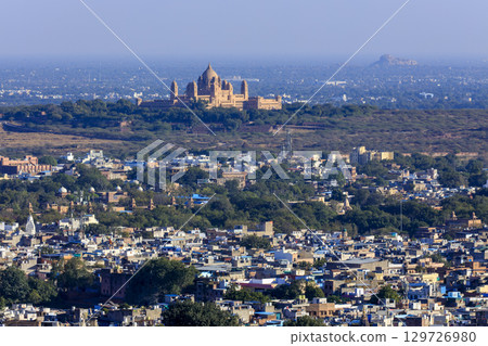 Jodhpur cityscape and Umaid Bhawan Palace Jodhpur cityscape and Umaid Bhawan Palace 129726980