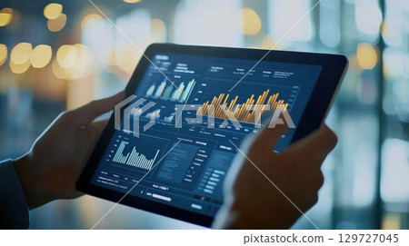 Business Analytics Dashboard on Tablet 129727045