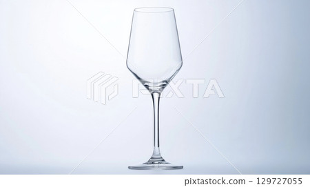 Empty Wine Glass on White Background 129727055