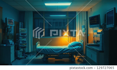Empty Hospital Room at Night Empty Hospital Room at Night 129727065