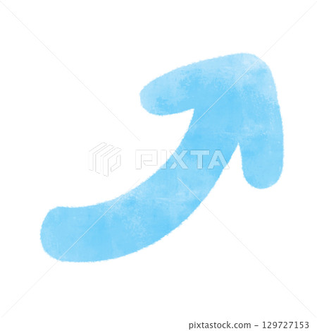 Simple watercolor blue upward arrow illustration 129727153
