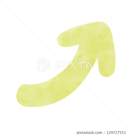 Simple watercolor style green upward arrow illustration 129727551