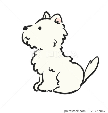 Illustration of a white terrier sitting sideways. Dog illustration Illustration of a white terrier sitting sideways. Dog illustration 129727867