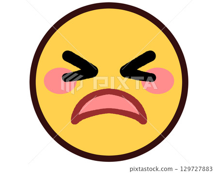 阿查和尷尬的黃色圓臉圖示插圖素材 129727883