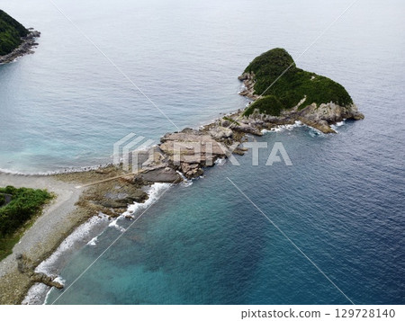 長崎縣五島列島的千疊敷和奈留島的海景，由無人機拍攝 129728140