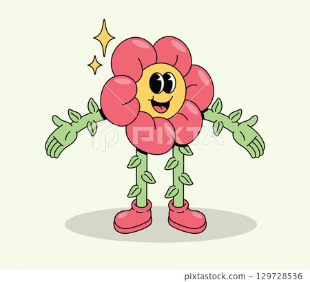 Inspired Flower Character with Sparkles Above Head 129728536