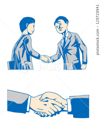 商人握手的插圖素材 商人握手的插圖素材 129728941