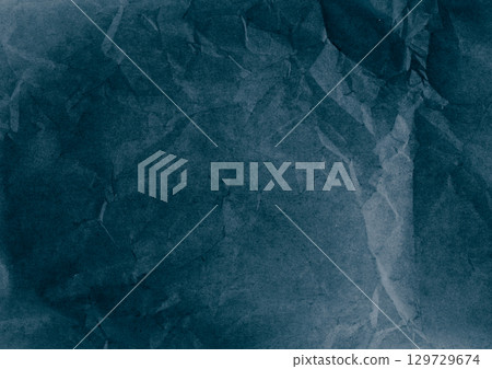 Obsolete texture. Gray parchment background. Dark weathered uneven paper. Old crumpled rough art black sheet abstract defocused page. 129729674