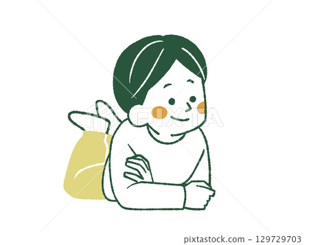 Smiling man lying face down - 4 colors 129729703