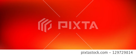 Saturated red gradient background. Abstract smooth hot color gradation wallpaper. Vibrant intense blurred backdrop for banner, poster, leaflet, brochure, booklet. Bright fiery red overlay. Vector 129729814