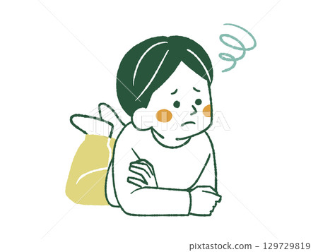 A troubled man lying face down - 4 colors 129729819