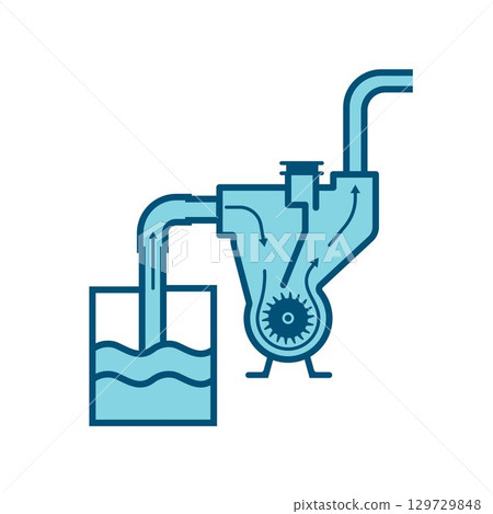 how a water pump works vector illustration element design how a water pump works vector illustration element design 129729848