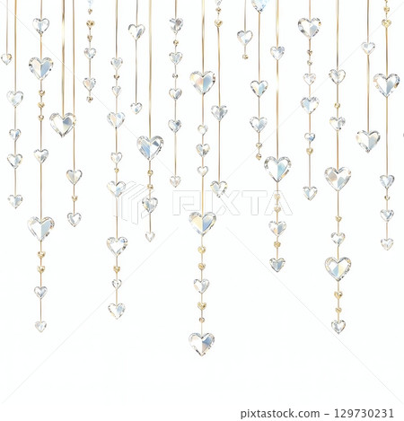 Hand-drawn heart glass decorative background Hand-drawn heart glass decorative background 129730231