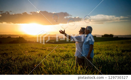 A happy old couple A happy old couple 129730327
