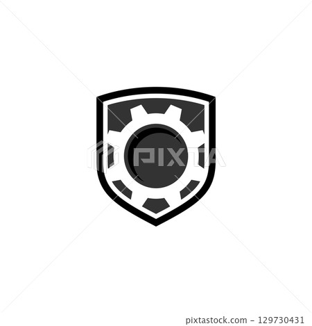 Shield Gear vector Logo Template Illustration Design. Vector EPS 10. 129730431