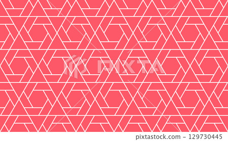 The geometric pattern with lines. Seamless vector background. White and pink texture. Graphic modern pattern. Simple lattice graphic design The geometric pattern with lines. Seamless vector background. White and pink texture. Graphic modern pattern. Simple lattice graphic design 129730445