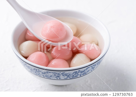 Tangyuan (Chinese sweet dumpling), Glutinous rice ball in syrup, Tangyuan (Chinese sweet dumpling), Glutinous rice ball in syrup, 129730763