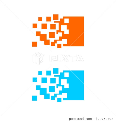 Square Pixel Spread Logo Template Illustration Design Illustration Design. Vector EPS 10. Square Pixel Spread Logo Template Illustration Design Illustration Design. Vector EPS 10. 129730798