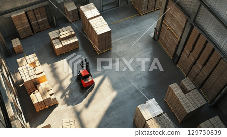 Warehouse Inventory Management with Forklift 129730839