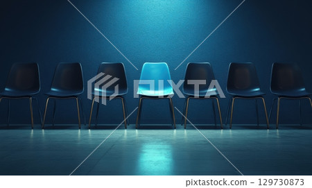 Blue Chair Stands Out 129730873