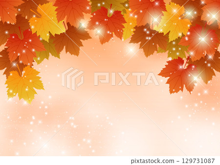 秋天，楓樹，秋葉背景，插圖，可愛，拱門 129731087