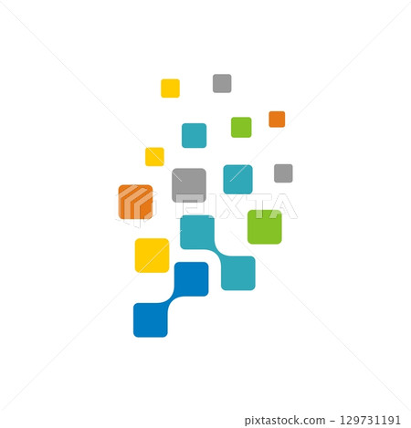 Square Spread Pixel Logo Template Illustration Design Illustration Design. Vector EPS 10. Square Spread Pixel Logo Template Illustration Design Illustration Design. Vector EPS 10. 129731191