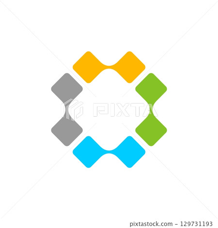 Square Tile Ornamental Logo Template Illustration Design. Vector EPS 10. 129731193