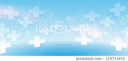 Abstract geometric medical cross shape medicine and science concept Abstract geometric medical cross shape medicine and science concept 129731655