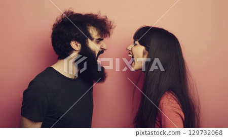 angry couple arguing relationship conflict... - Stock Illustration ...