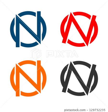 set N Letter Logo Template Illustration Design Illustration Design. Vector EPS 10. 129732235