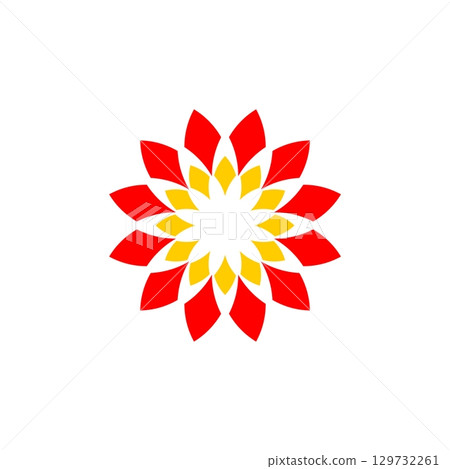 Red Sun Flower Logo Template Illustration Design EPS 10 129732261