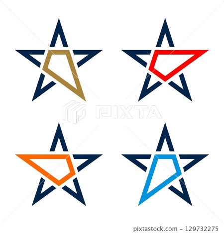 Set Abstract Arrow Star Logo Template Illustration Design EPS 10 129732275