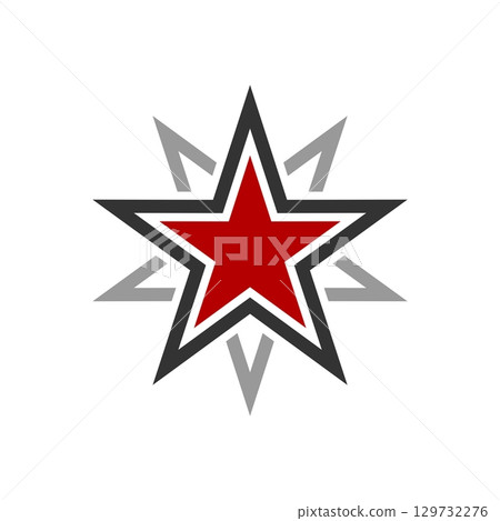 Red Star Ornamental Logo Template Illustration Design EPS 10 129732276