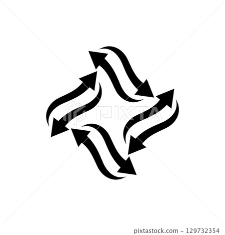 Black Star Arrow Ornamental Logo Template Illustration Design. 129732354
