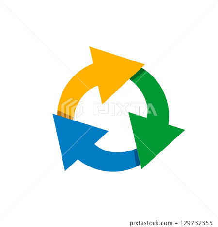 Colorful Arrow Recycle Logo Template Illustration Design. 129732355