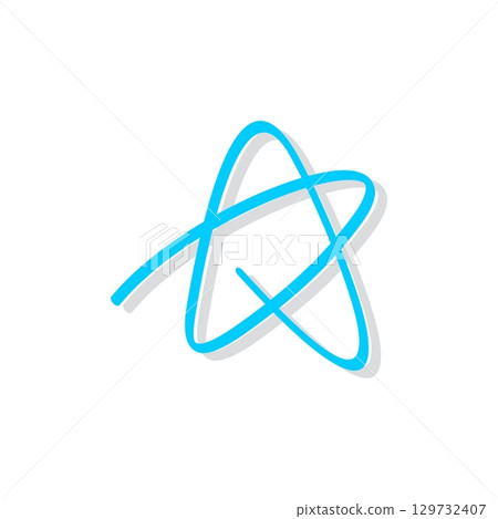 Blue Star Line Vector Illustration Logo Template Illustration Design. Vector EPS 10. 129732407