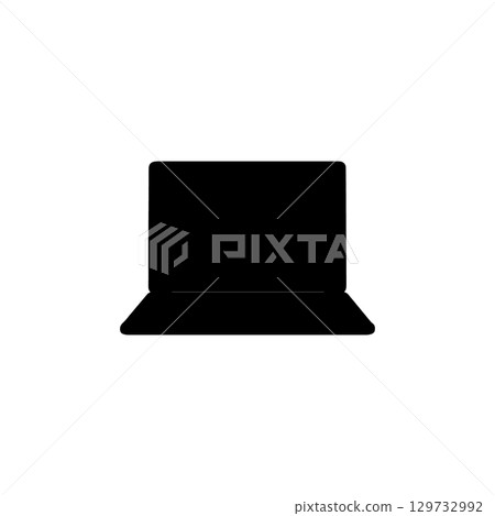 open laptop silhouette portable computer icon for tech and workspace themes open laptop silhouette portable computer icon for tech and workspace themes 129732992