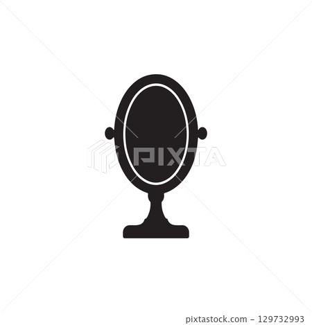 oval vanity mirror silhouette icon for makeup and grooming essentials oval vanity mirror silhouette icon for makeup and grooming essentials 129732993