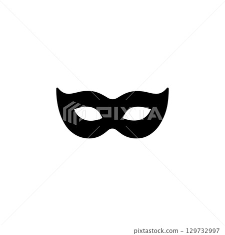 masquerade mask silhouette black carnival disguise icon on white background 129732997