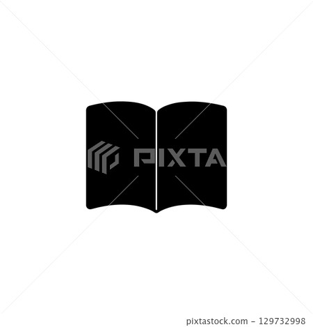 open book silhouette black education and reading icon on white background open book silhouette black education and reading icon on white background 129732998