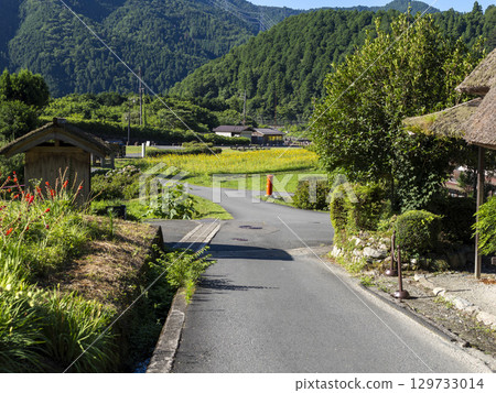Miyama Kayabuki Village, where the round post stands 129733014