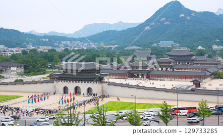 韓國首爾景福宮鳥瞰圖 129733285