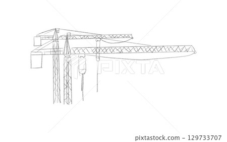 Building crane sketch 129733707