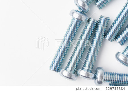 Pan head screw (cross recess) on white background Pan head screw (cross recess) on white background 129733884