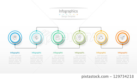 Infographic 6 options design elements for your business data. Vector Illustration. Infographic 6 options design elements for your business data. Vector Illustration. 129734218