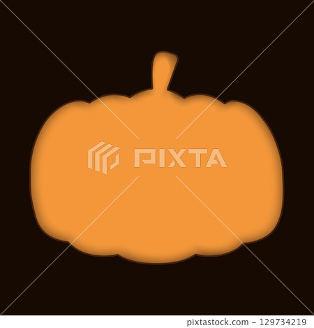 Silhouette shadow halloween orange pumpkins shape with copy space black background for your text, Vector illustration 129734219