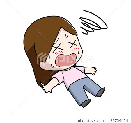 一名婦女因中暑而失去意識的插圖 129734424