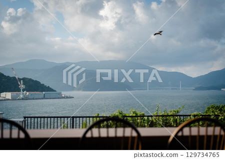 The view from the cafe with a sea view 129734765