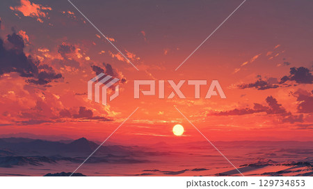 熾熱的火星日落 129734853