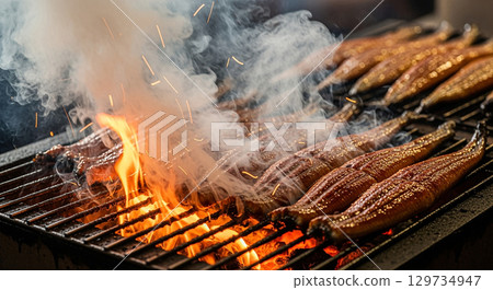 Charcoal-grilled eel 129734947